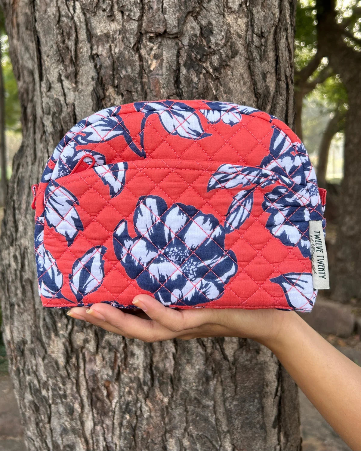 Makeup Bag - Cherry Navy Floral