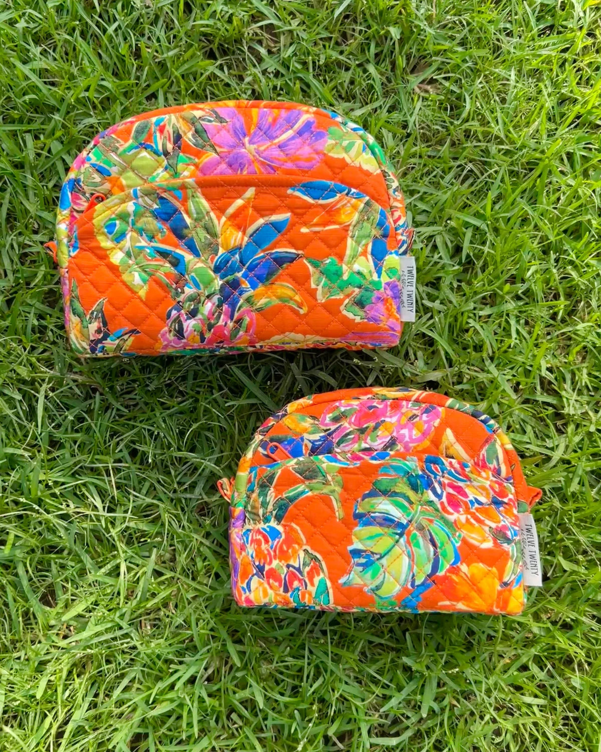 Makeup Bags (Set of 2) - Orange Tropical