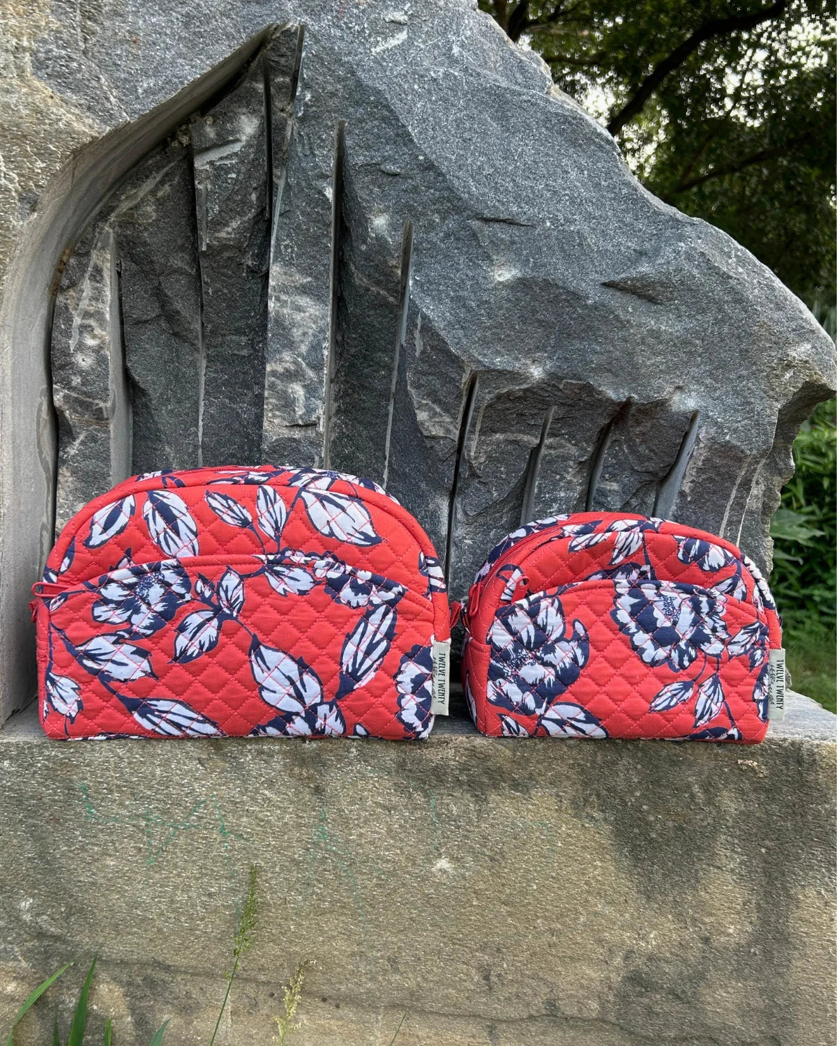 Makeup Bag - Cherry Navy Floral