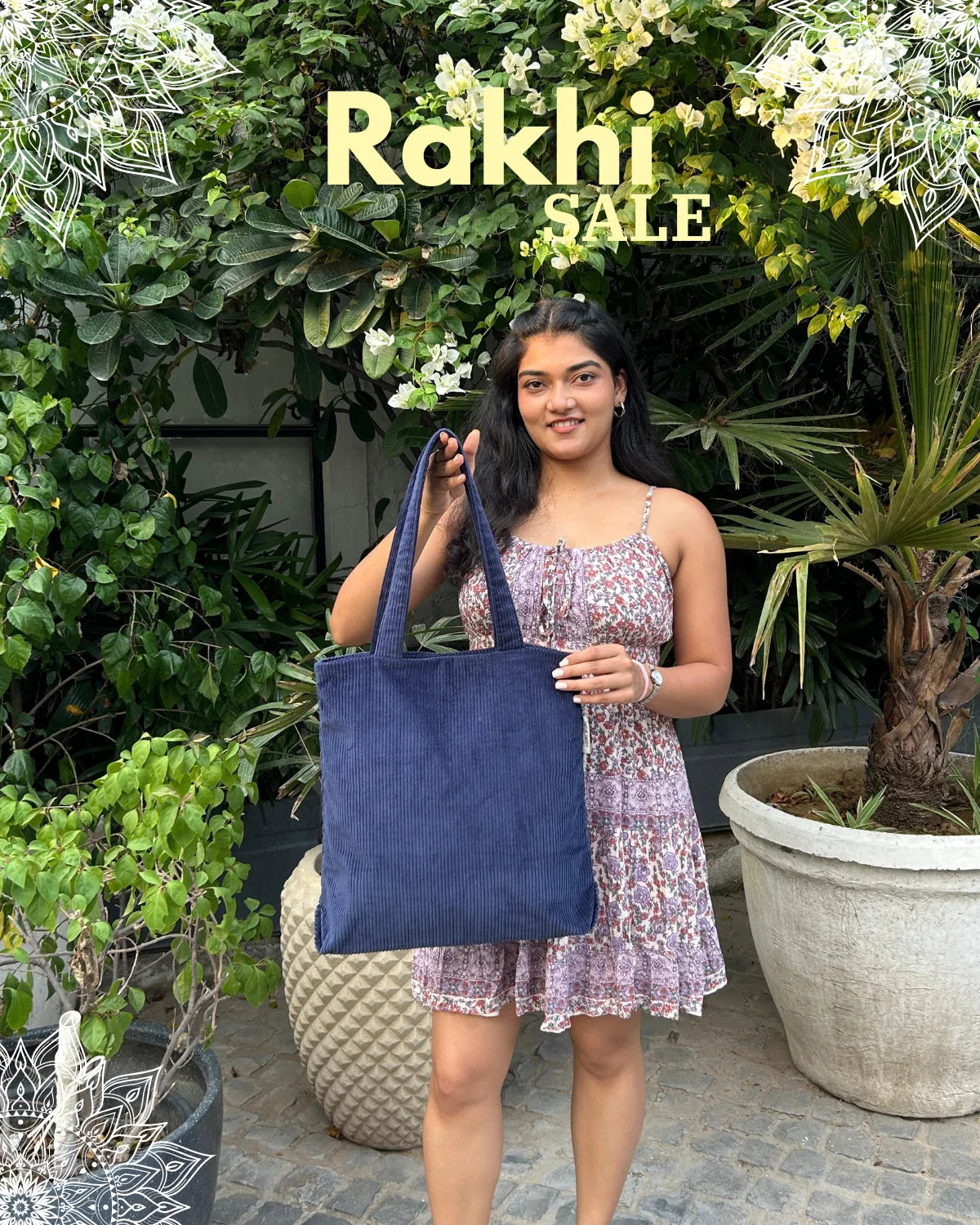 Navy Corduroy Bag