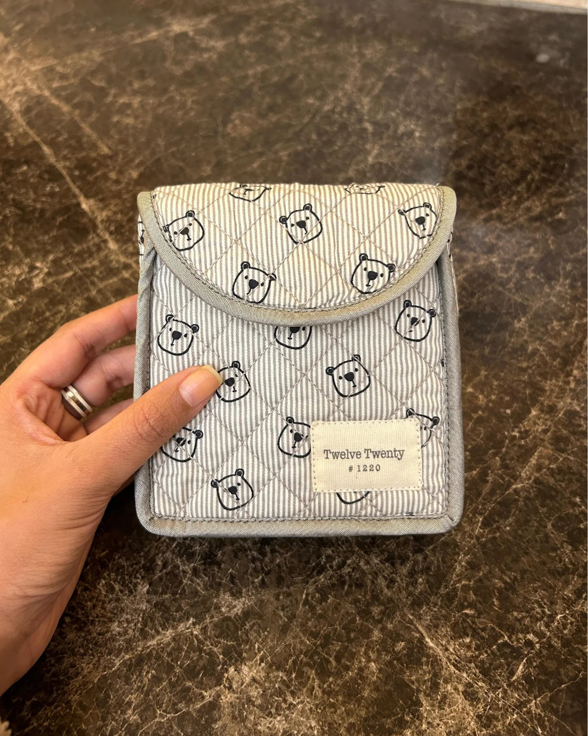 Sanitary Pouch - Grey Teddy