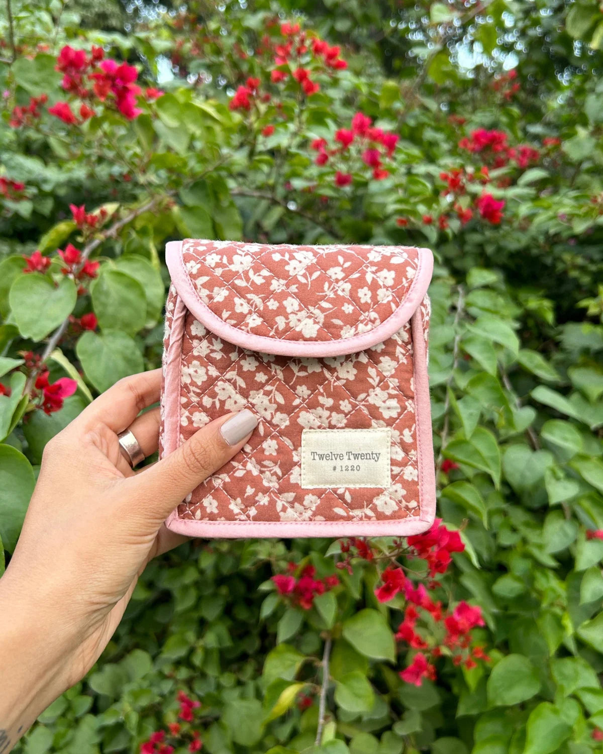 Sanitary Pouch - Brown Floral