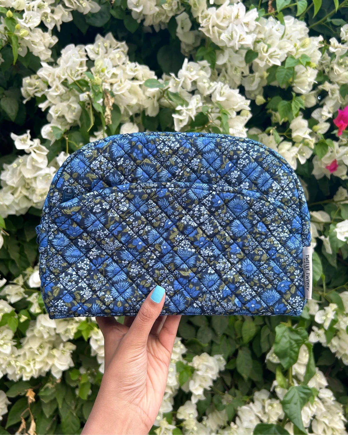 Makeup Bag - Navy Daisies