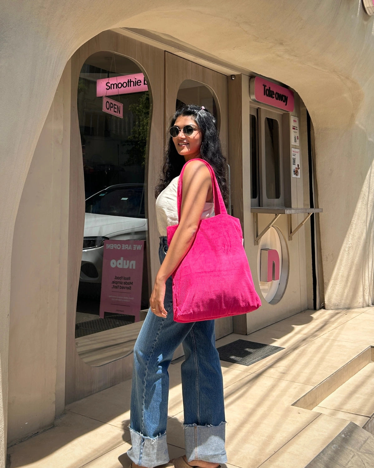 Hot Pink Corduroy Bag