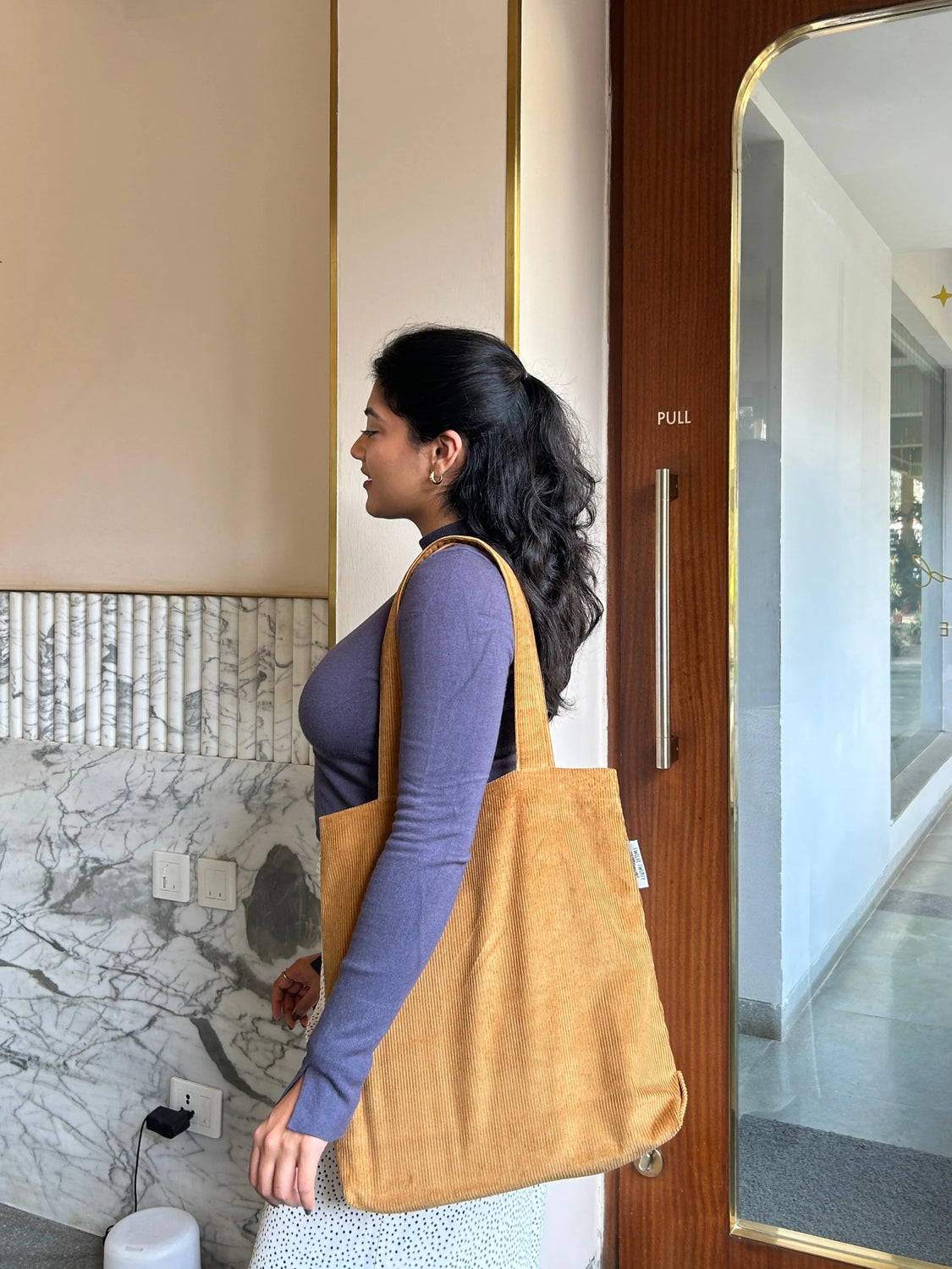 Caramel Corduroy Bag