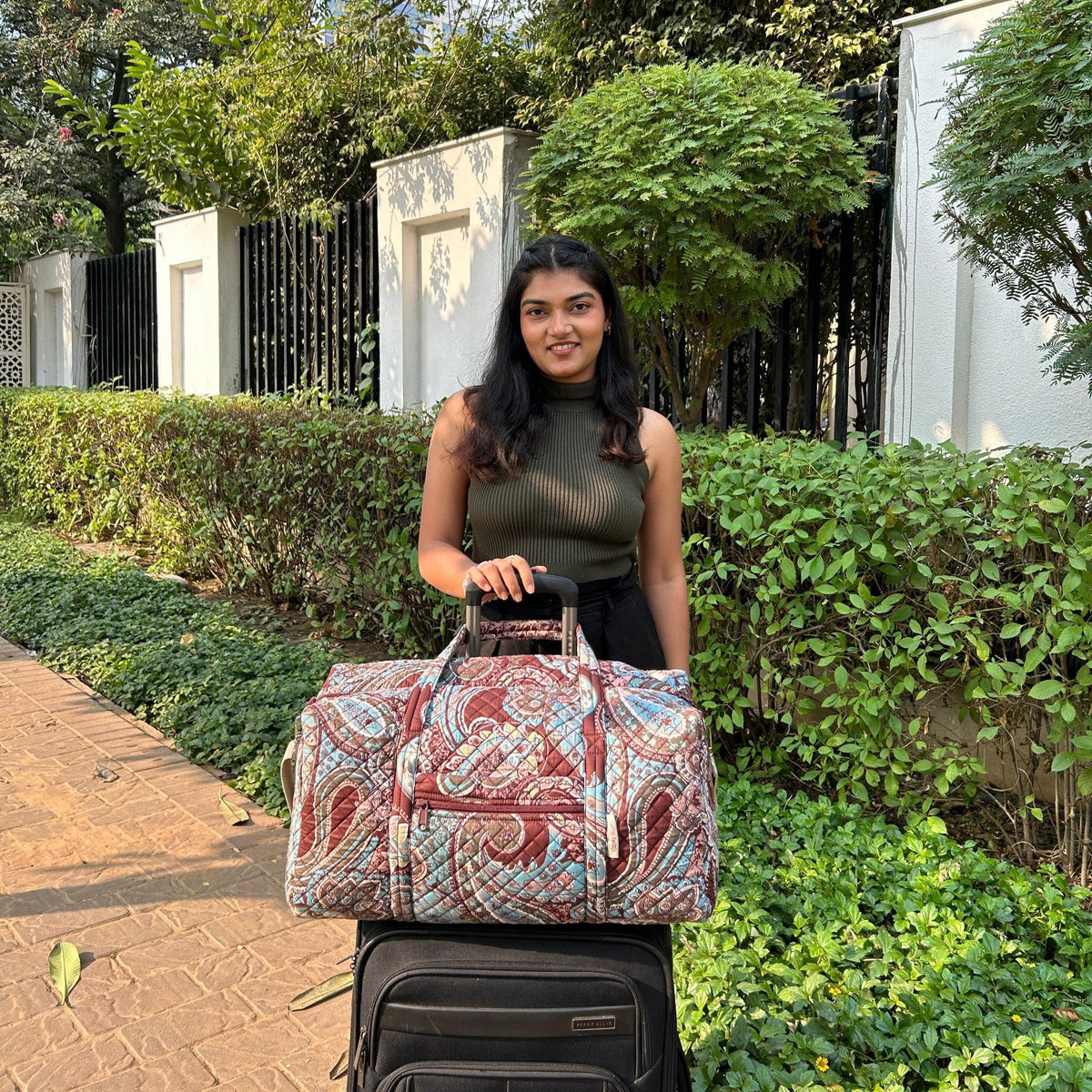 Duffle Bags - Brown Teal Paisley