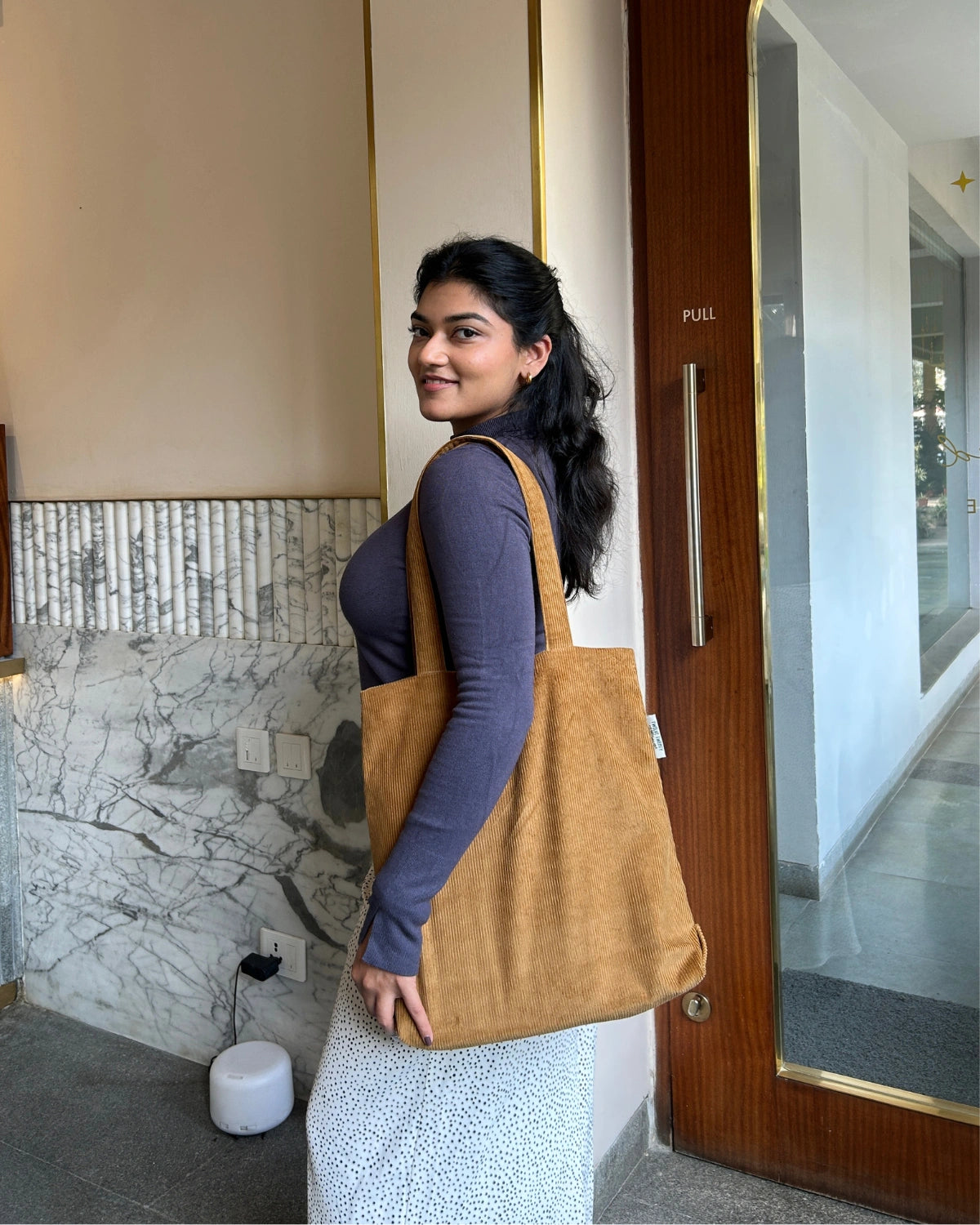 Caramel Corduroy Bag