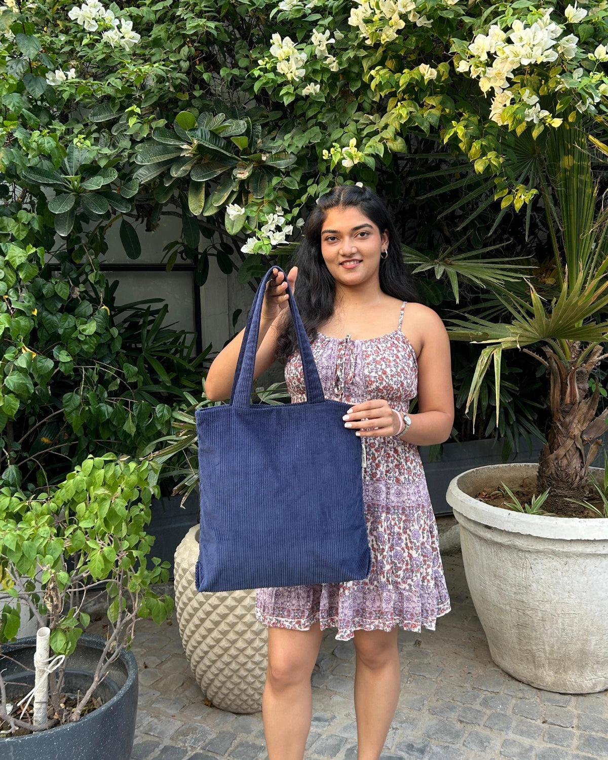 Navy Corduroy Bag