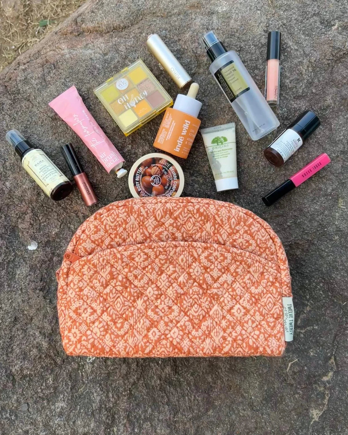 Makeup Bags (Set of 2) - Rust Goldlines
