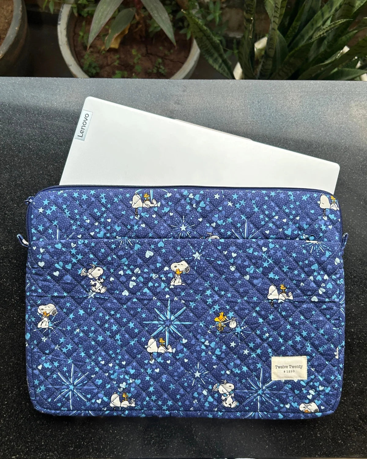 Laptop Sleeve W Pocket - Blue Snoppy