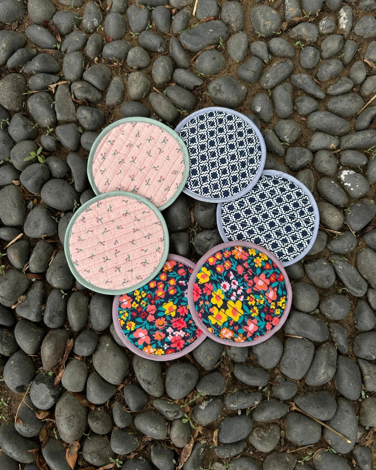 Blue Floral Coaster Set (Pack of 6)