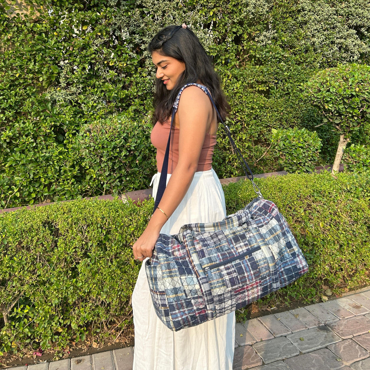 Duffle Bags - Blue Patchwork