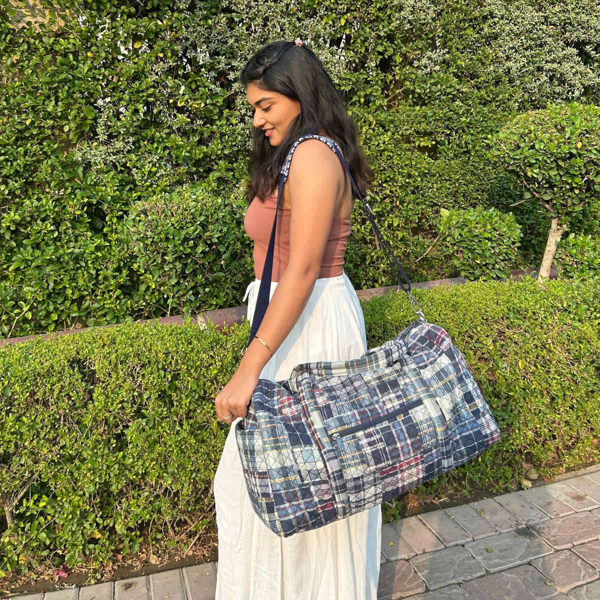 Duffle Bags - Blue Patchwork