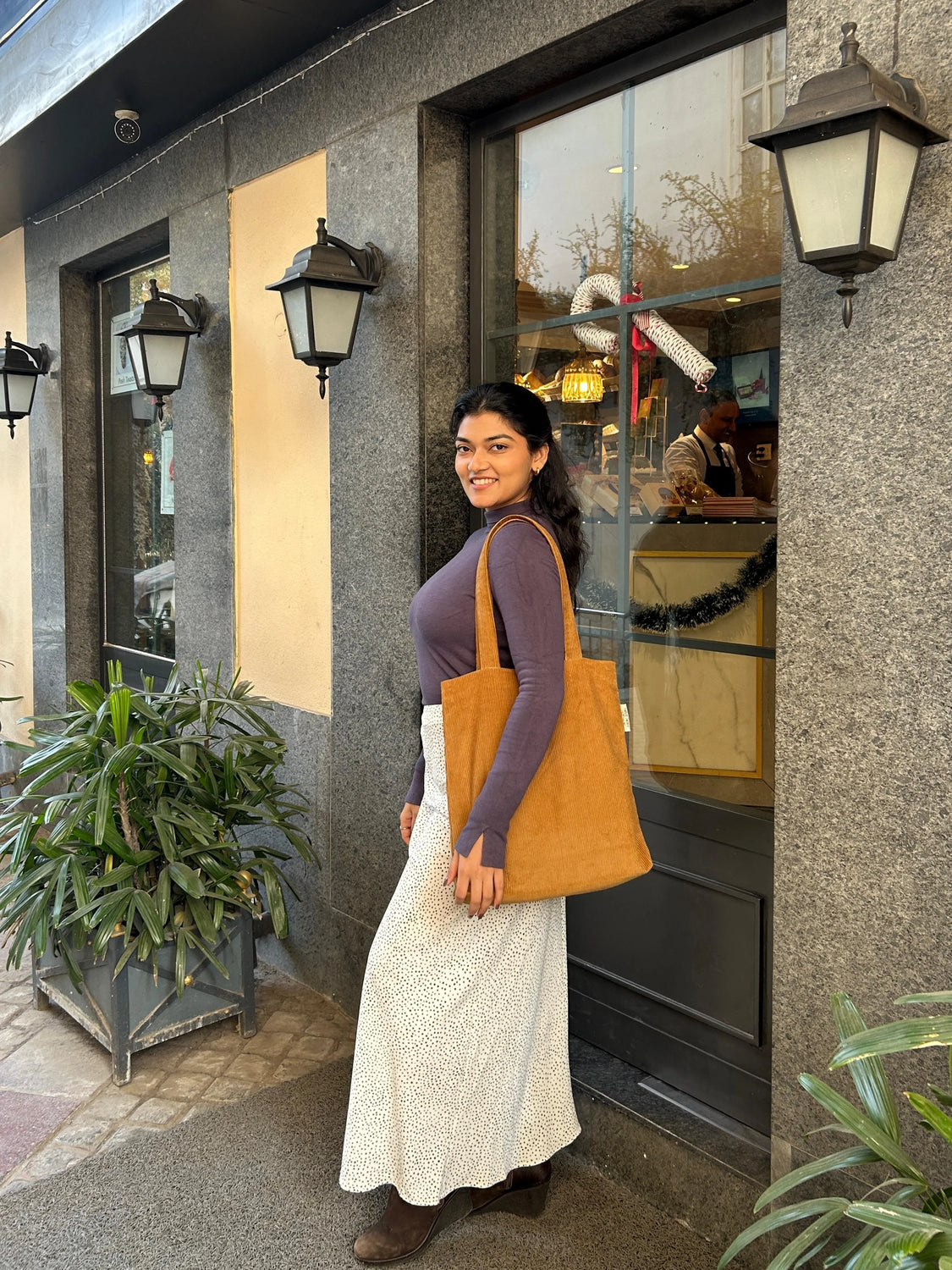 Caramel Corduroy Bag