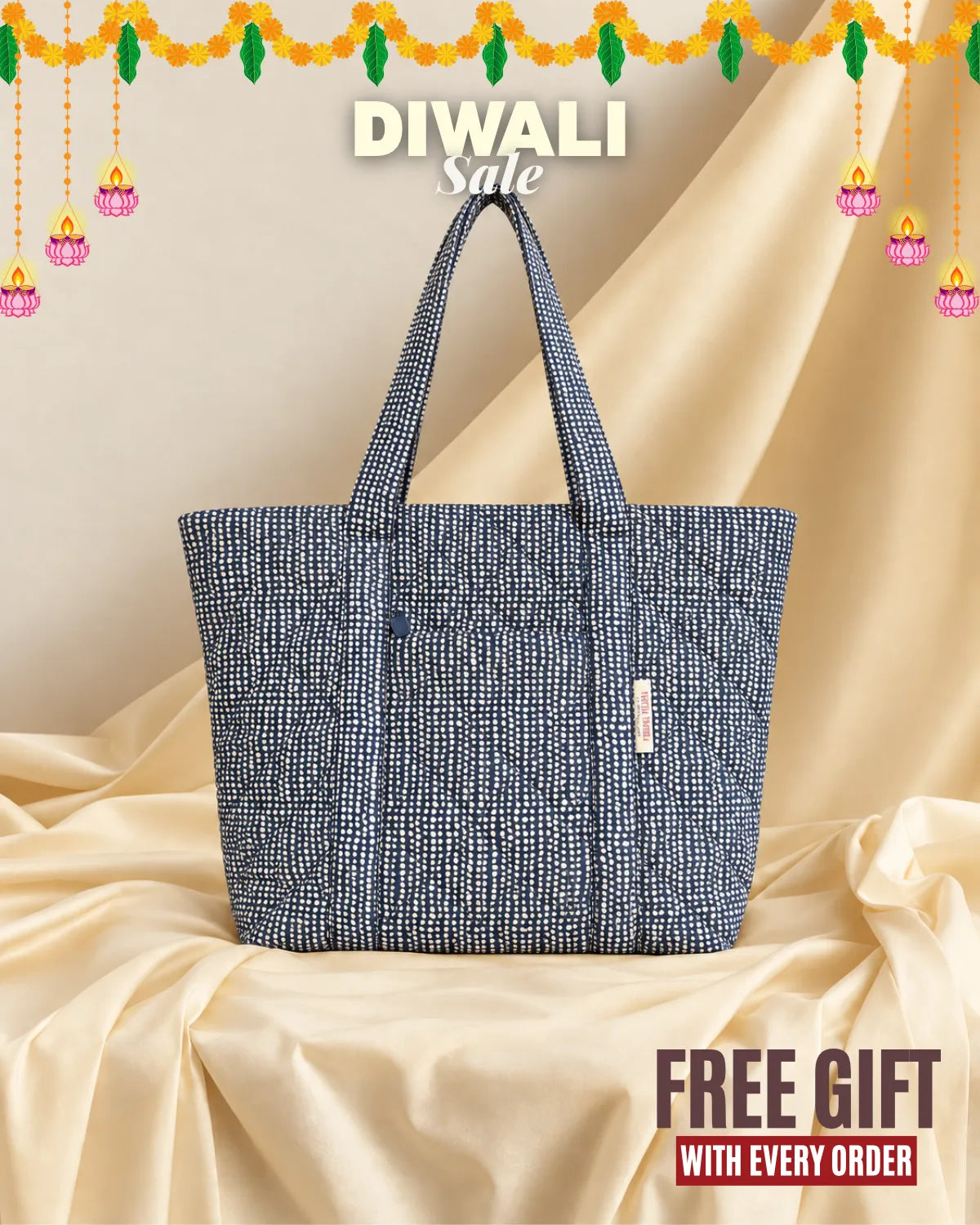 Tote Bag  2.0 - Beige Dots