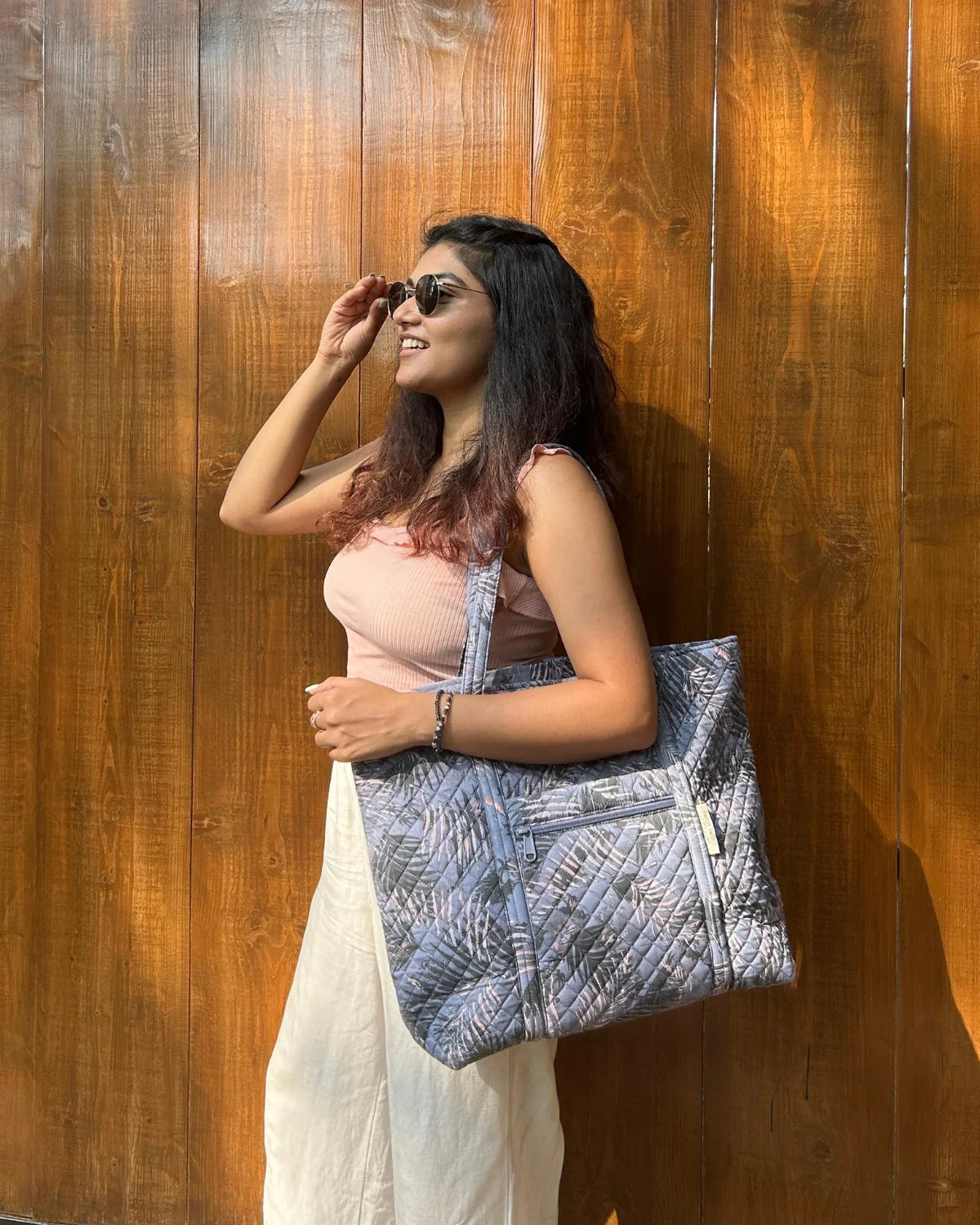 Tote Bag - Purple Palm Leaves