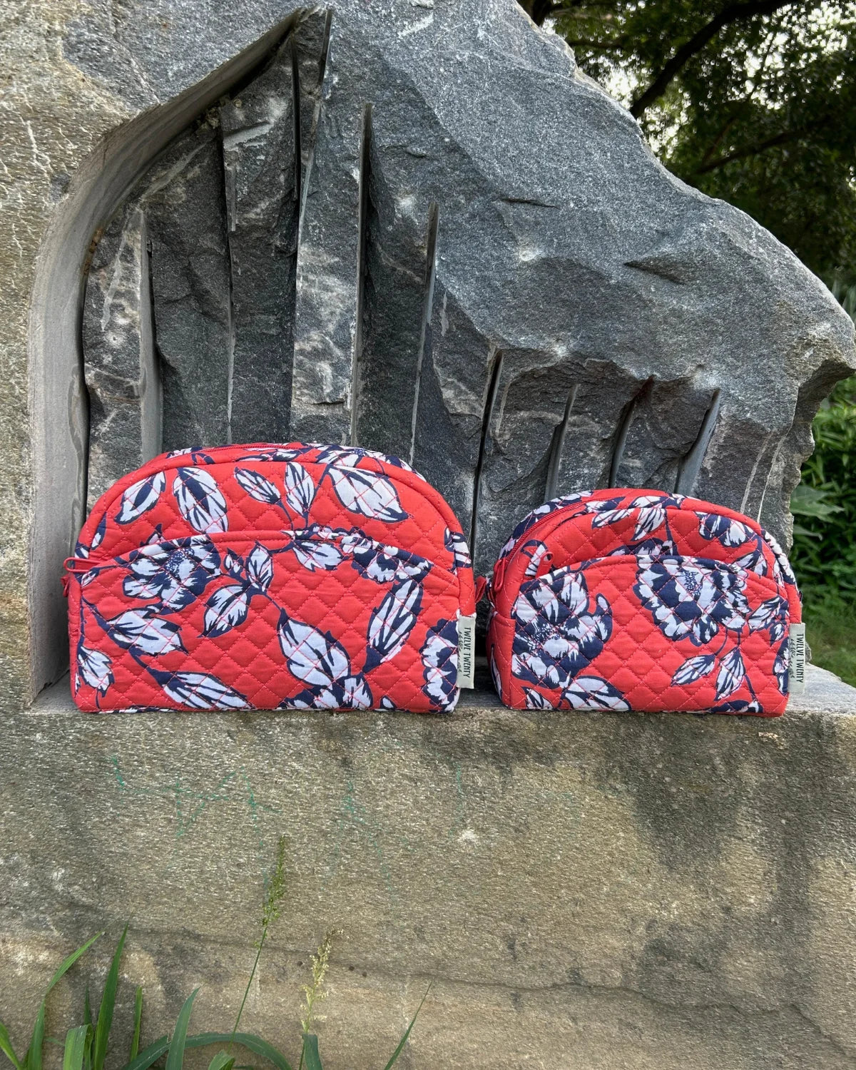 Makeup Bags (Set of 2) - Cherry Navy Floral