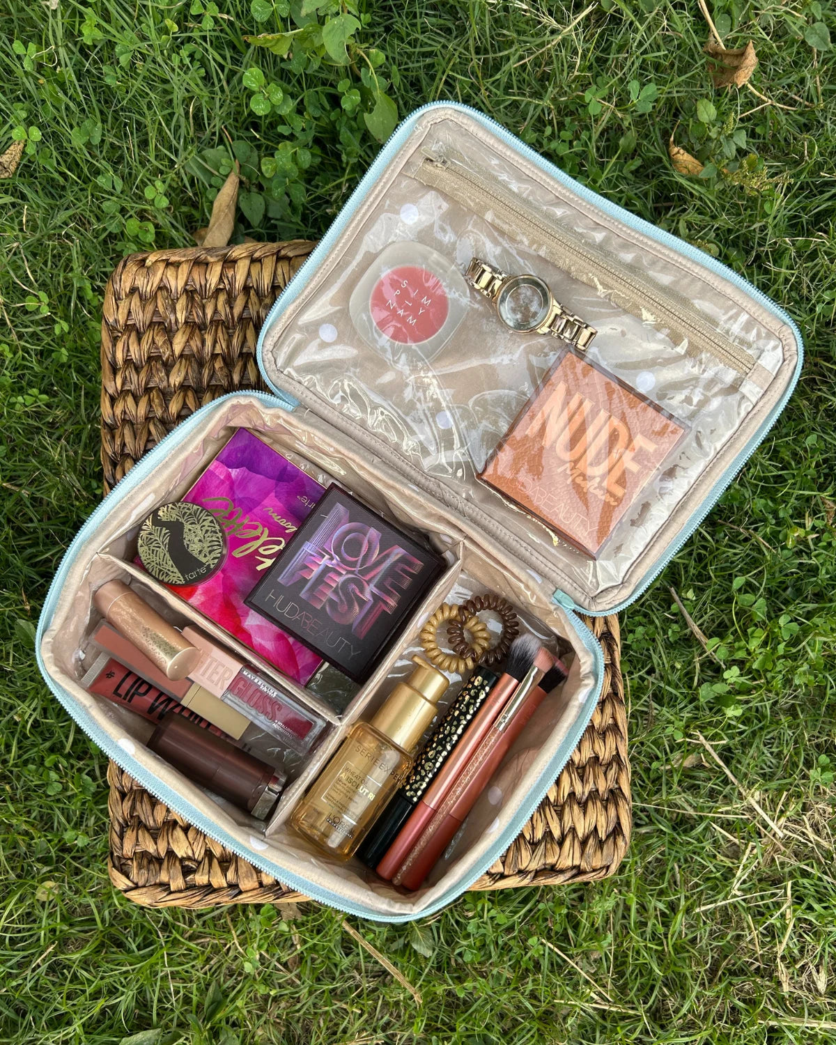 Makeup Organizer - Mint Roses