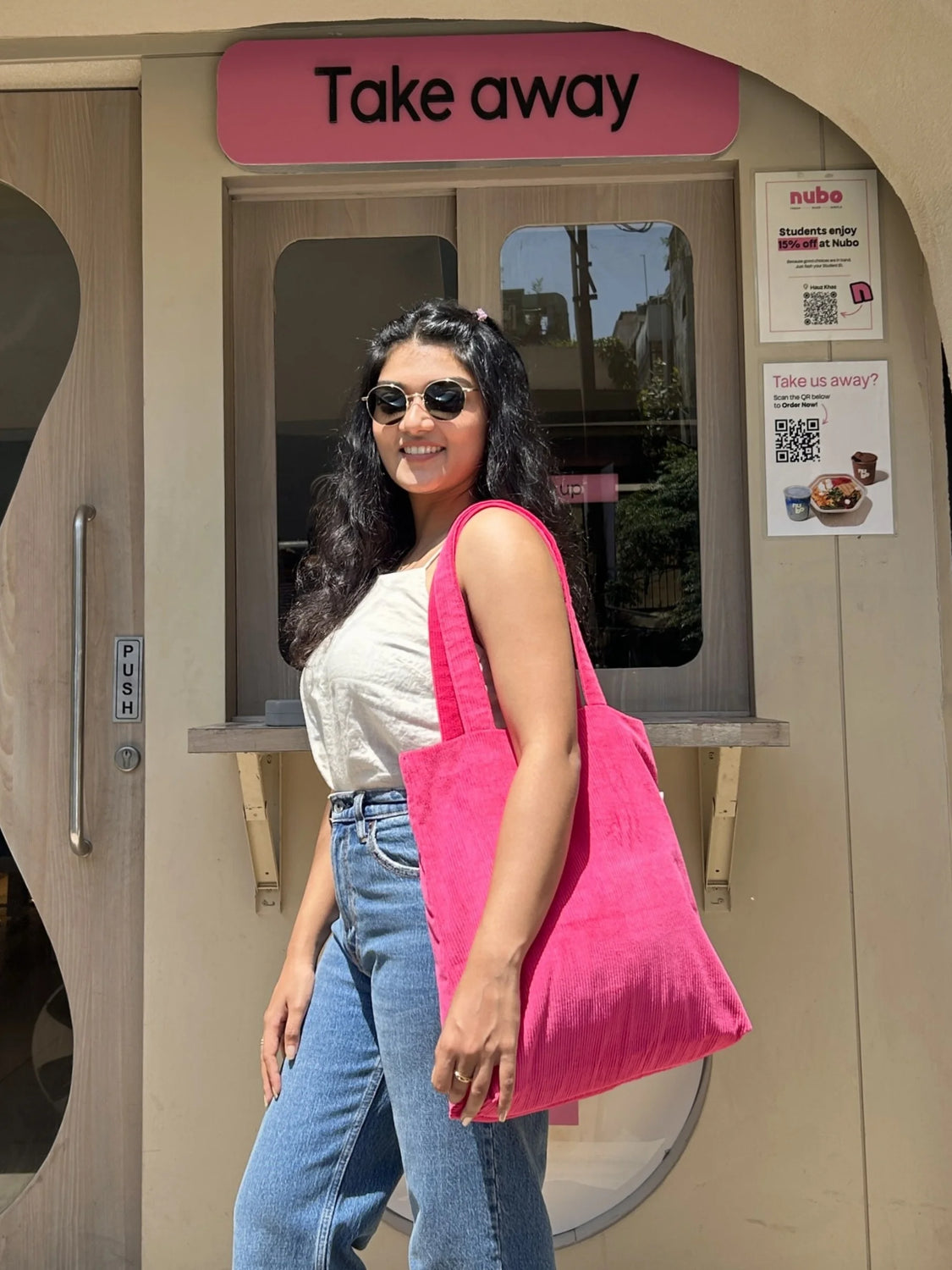 Hot Pink Corduroy Bag