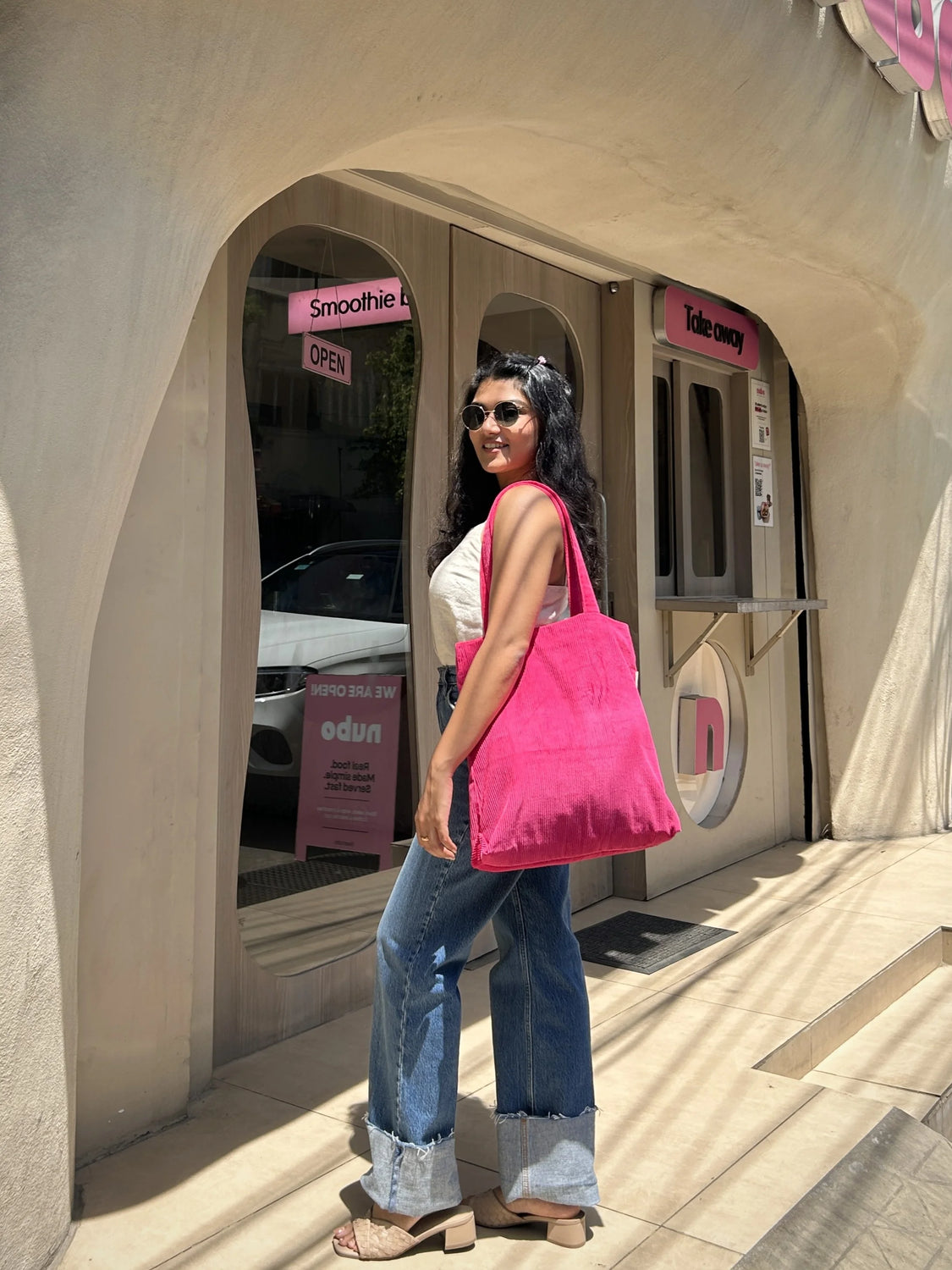 Hot Pink Corduroy Bag